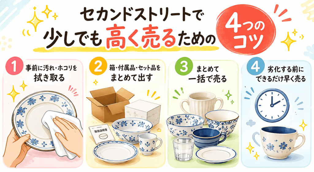 セカンドストリートで少しでも高く売るための4つのコツ