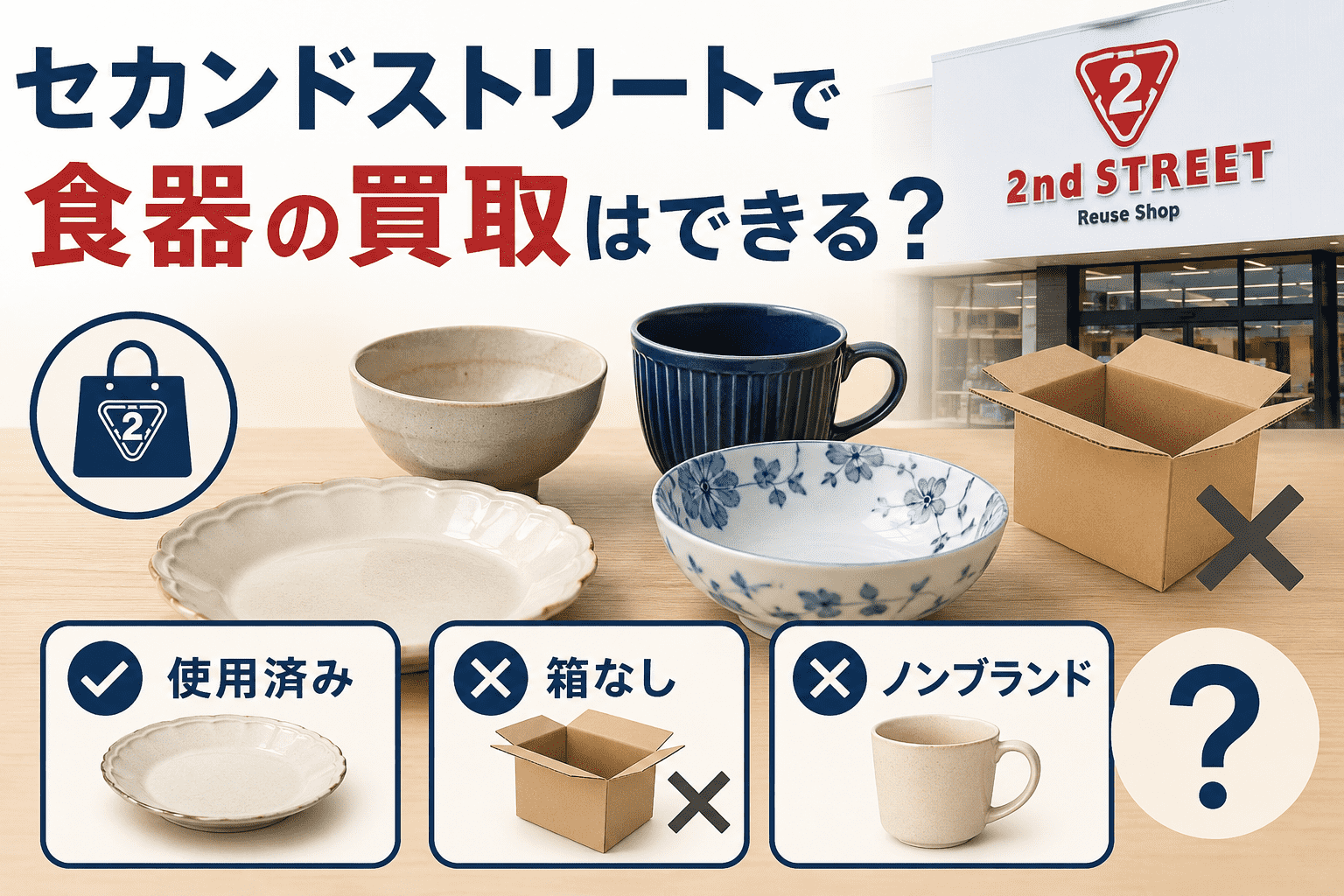 セカンドストリートで食器の買取はできる？使用済み・箱なし・ノンブランドの条件を徹底解説