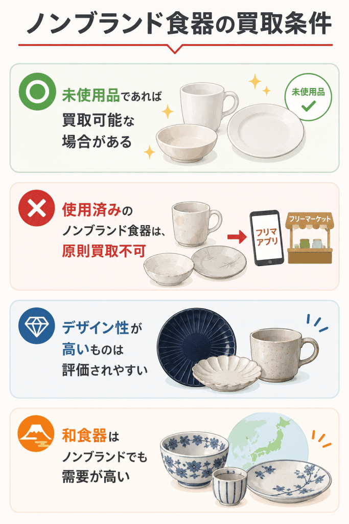 ノンブランド食器の買取条件 セカンドストリート事情
