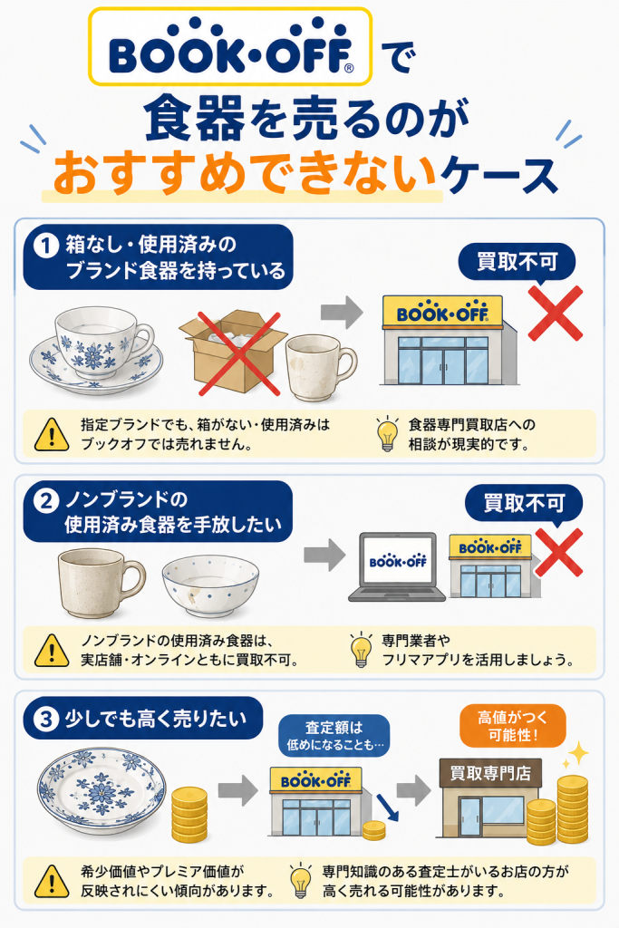 ブックオフで食器を売るのがおすすめできないケース
