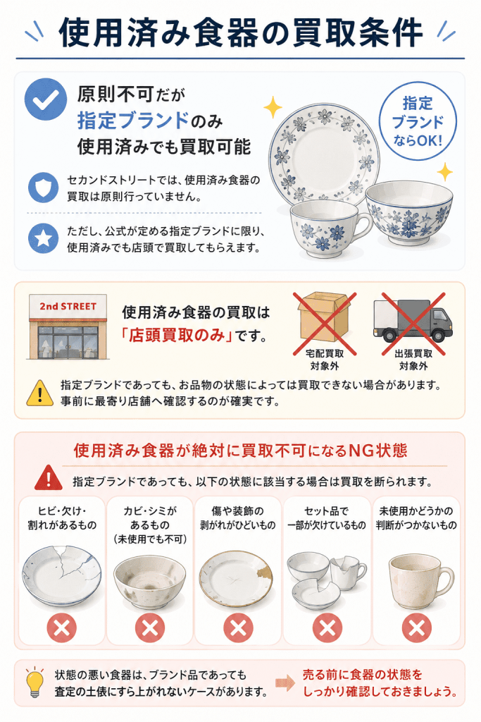 使用済み食器の買取条件 セカンドストリート事情